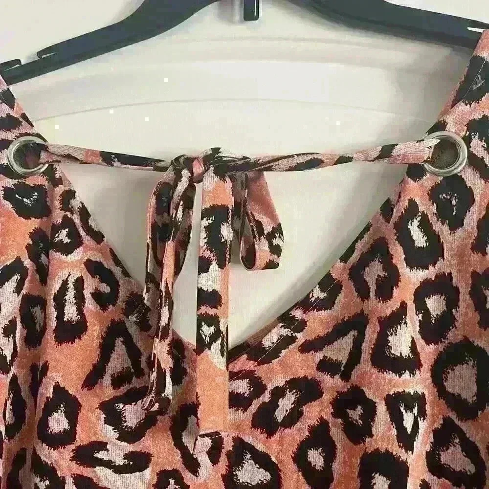 Brina & Em Woman’s‎ Pink Black Animal Print Short Sleeve Plus Size Top- Size 3X - Picture 7 of 9